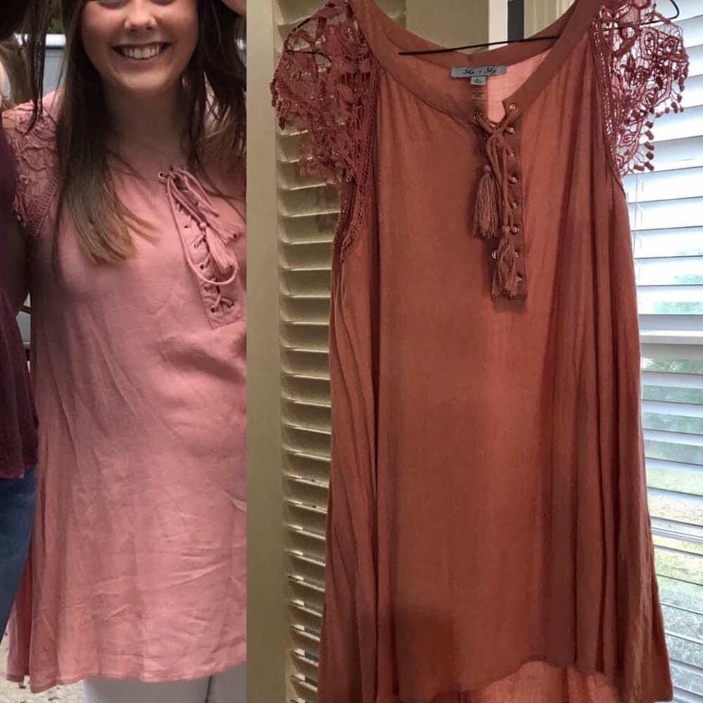 Super cute pink, lacy shirt